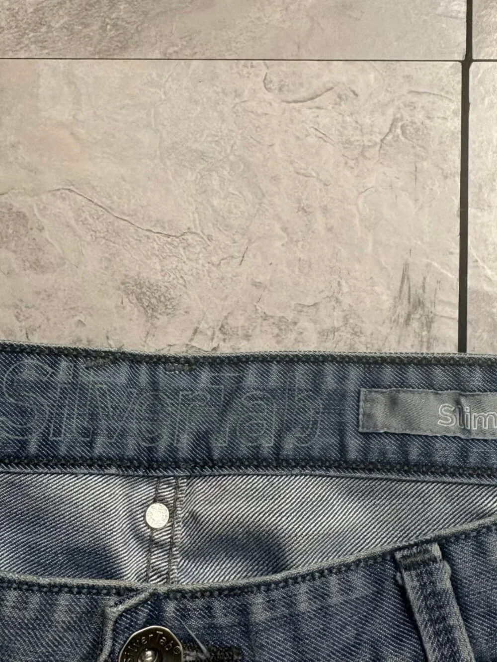 Levi's SilverTab Slim Straight Jeans 38x32 Blue Flap Pocket Y2K
